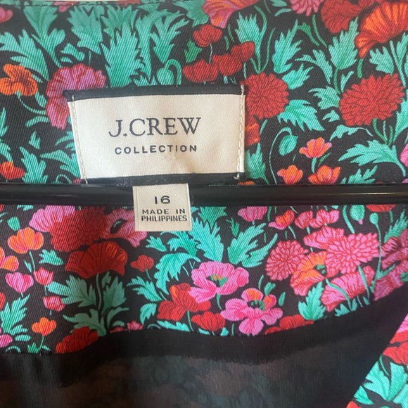J. CREW SATIN FLORAL PRINT MIDI DRESS - Picture 4 of 9